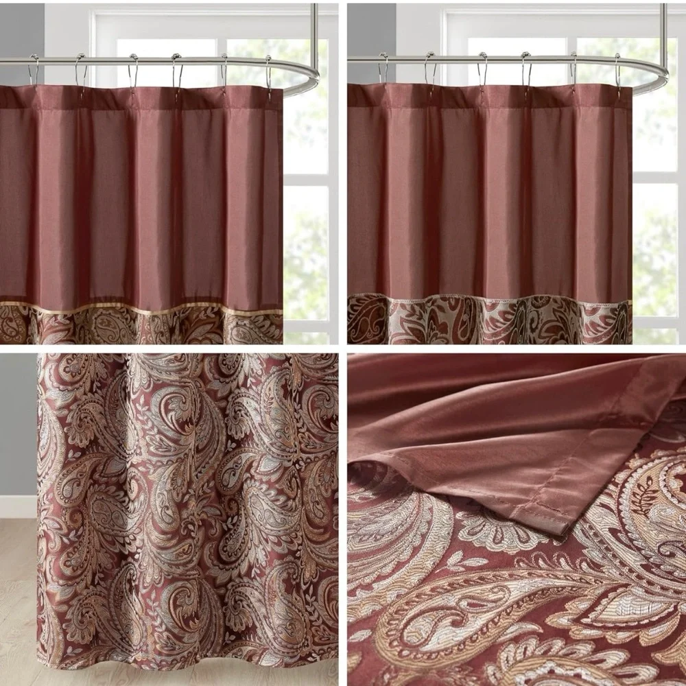 Madison Park Aubrey Jacquard Traditional Shower Curtains